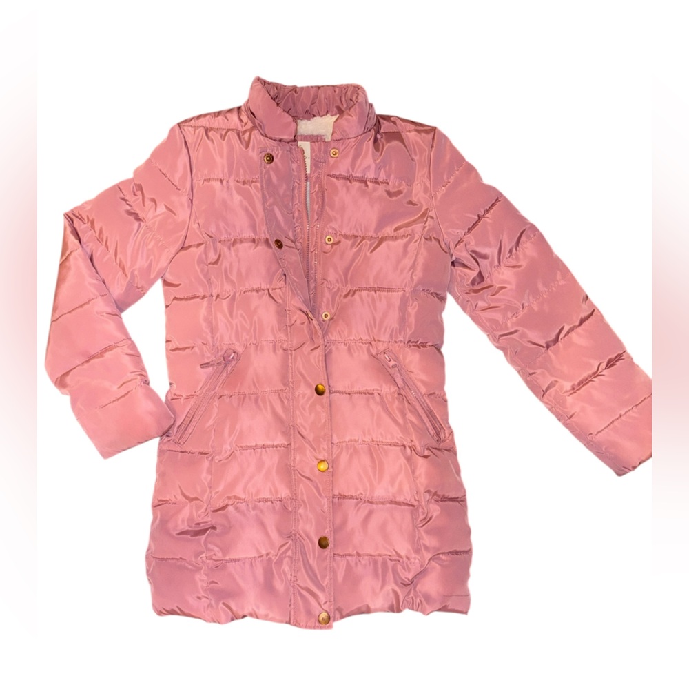 Copper Key Light Pink Puffer Jacket for Kids